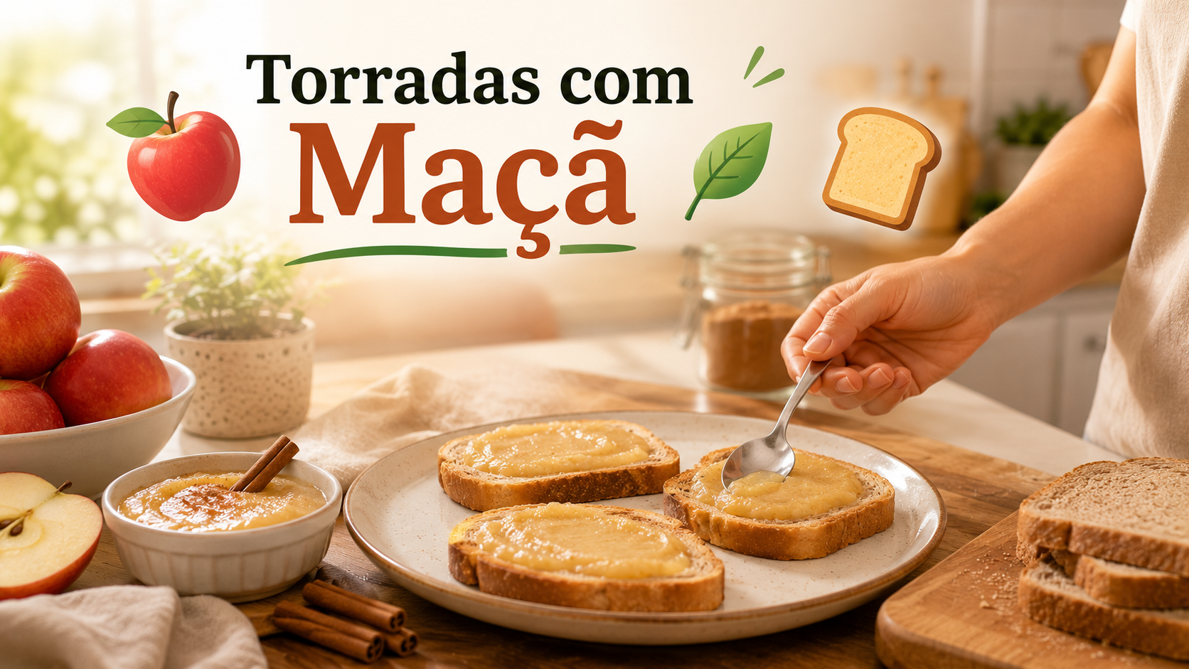 10 Torradas com Pasta de Maçã Cozida Anti-Inflamatória